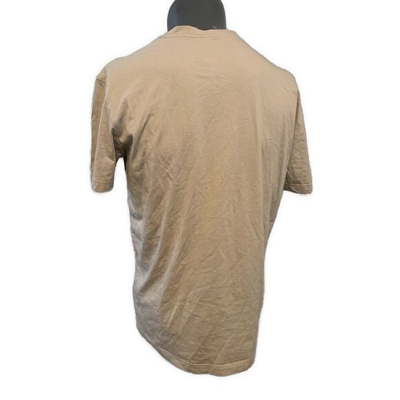 Calvin Klein Men’s Beige White Shirt Sleeve Crew Neck Logo T Shirt Top Large - Picture 2 of 2